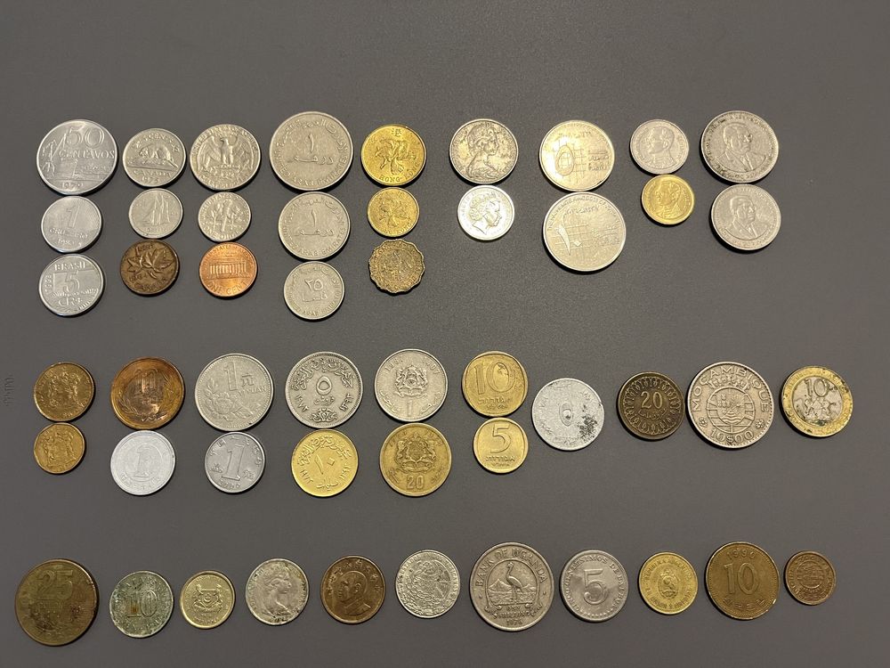 Colectie 50 monede exotice unice din 30 tari Asia, Africa, America