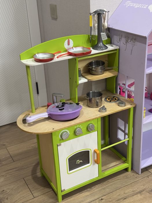 Детская Кухня для девочек с посудой