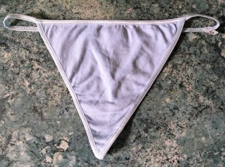 Chiloti tanga vis super mini snur incitanti fete/femei bleu pal S(noi)
