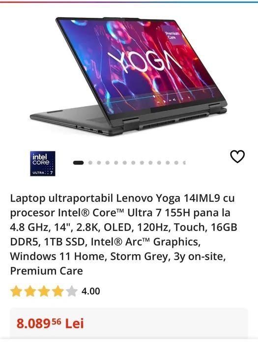 Laptop Lenovo Yoga 7 14IML9 Intel Ultra 7