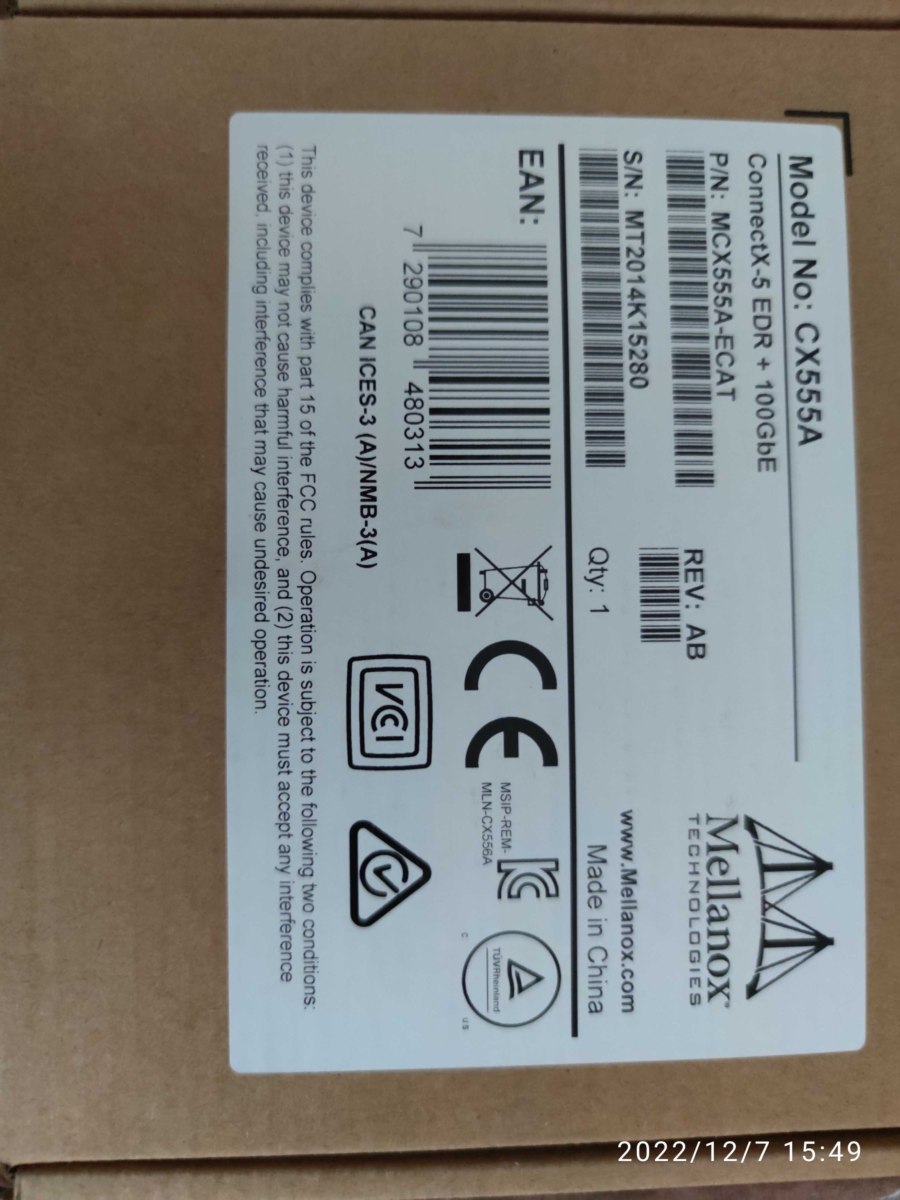 Mellanox MCX555A-ECAT ConnectX-5  adapter card EDR 100Gb/s