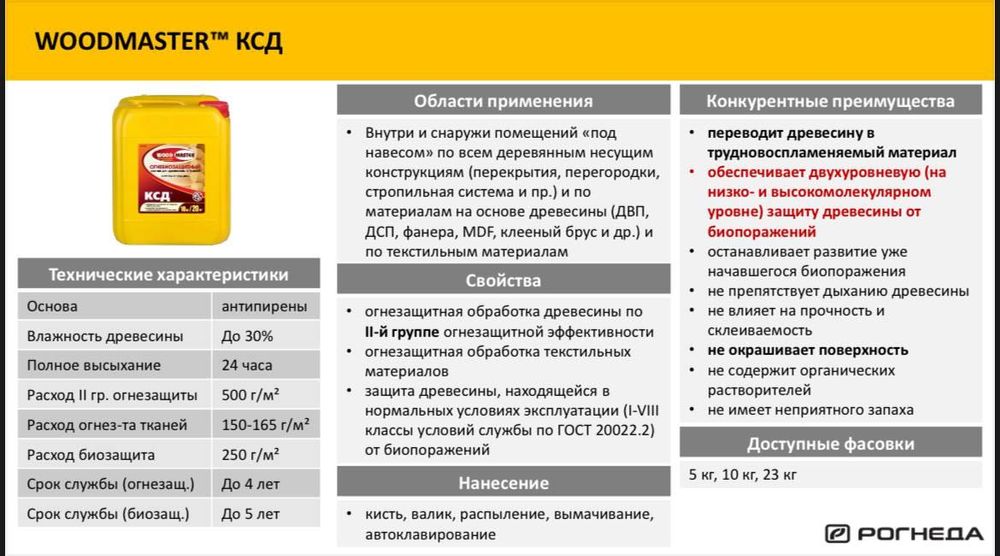 Огнебиозащитная пропитка КСД