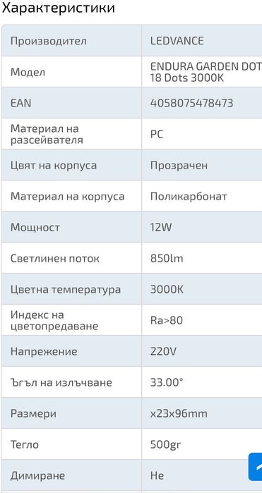 Ефектно градинско осветление 18 светещи точки ENDURA GARDEN DOT
