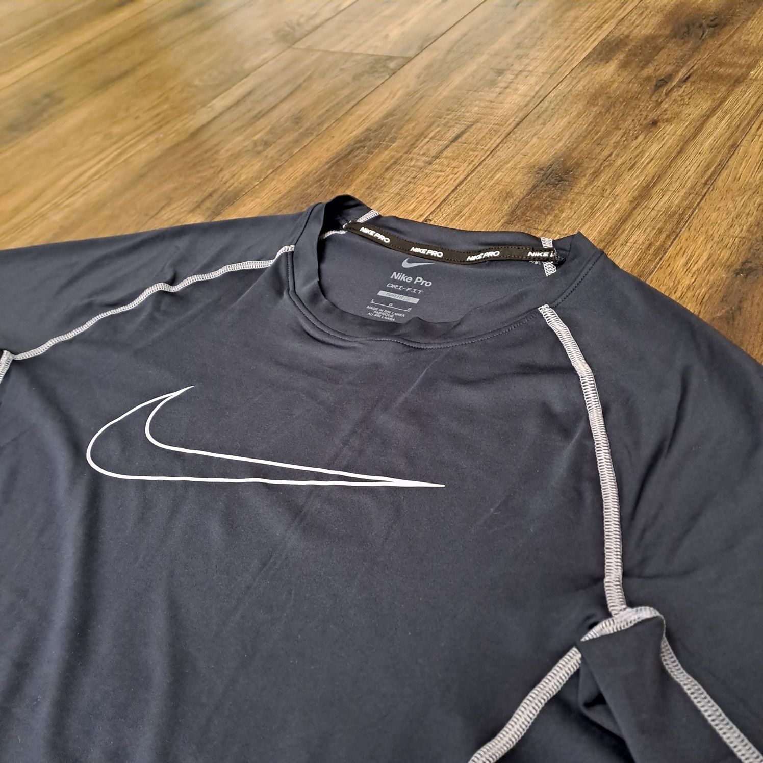 Nike Pro оригинална мъжка тениска Dri-fit тъмно синя L
