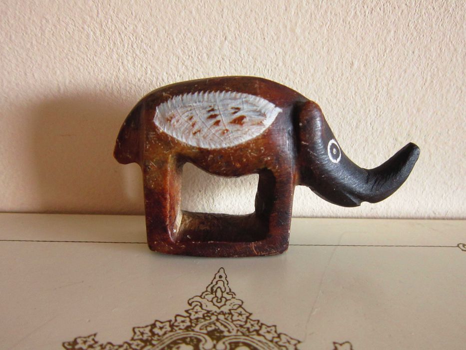 cadou rar Fauna Africii Rinocer handmade piatra 1960 Africa