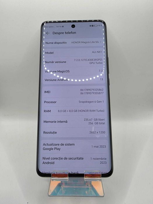 Honor Magic6 Lite, MEM 256GB, RAM 8GB, Amanet Doamna Ghica, Cod: 64886