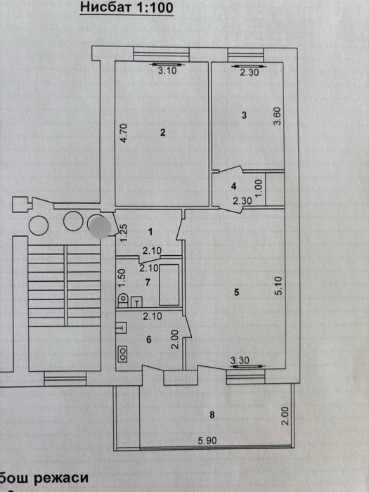 Продаю квартиру в Яшнабадском районе Авиасозлар-3, 3х переделан 4х ком