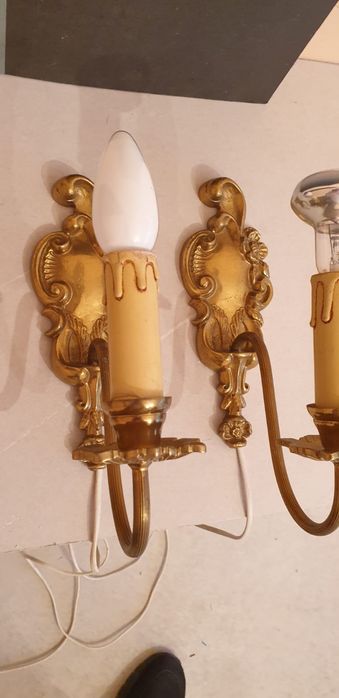 Accesorii decorațiuni set pereche bronz alama Suedia 1960