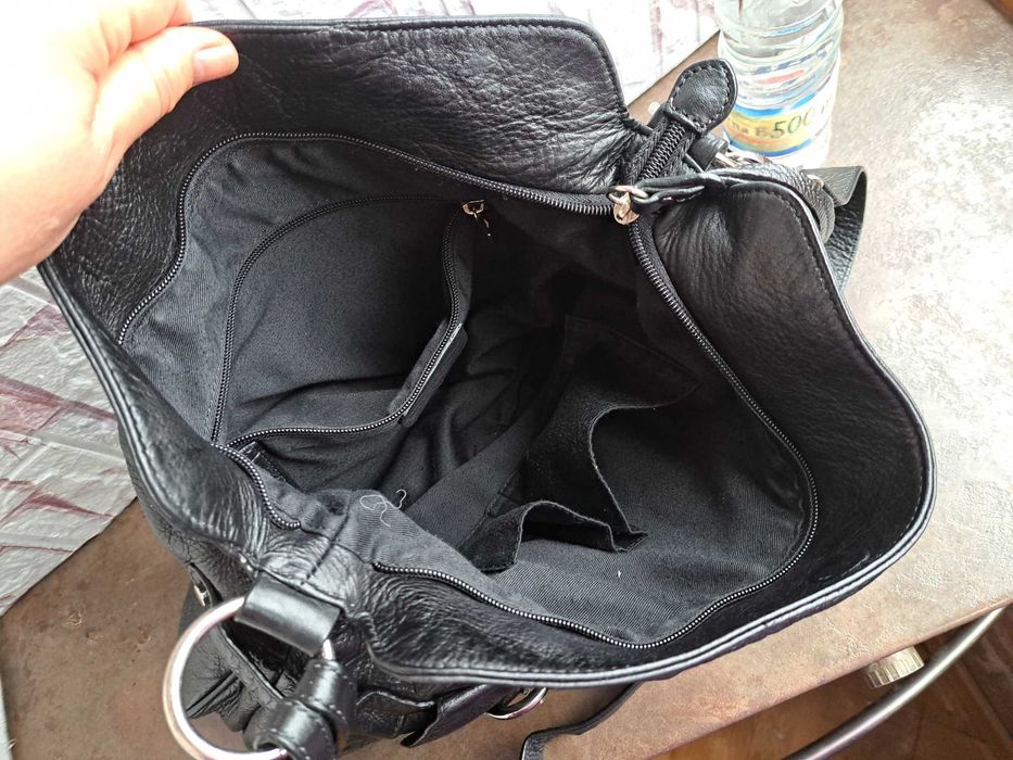 дамска чанта,черна торба-естествена кожа