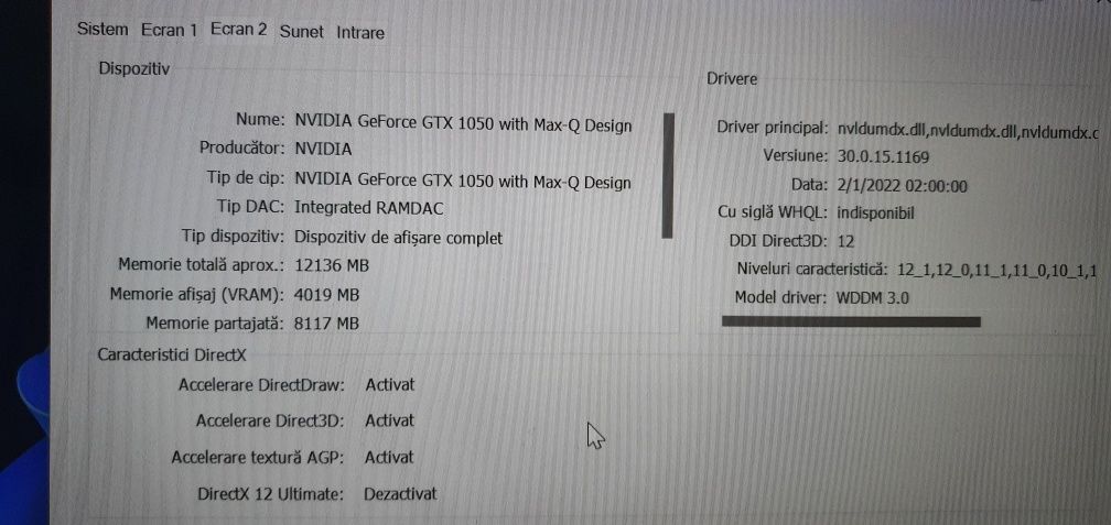 Zenbook pro ux480, i7 gen 8,16gb ram,nvidia 1050 4gb ,win 11 schimb