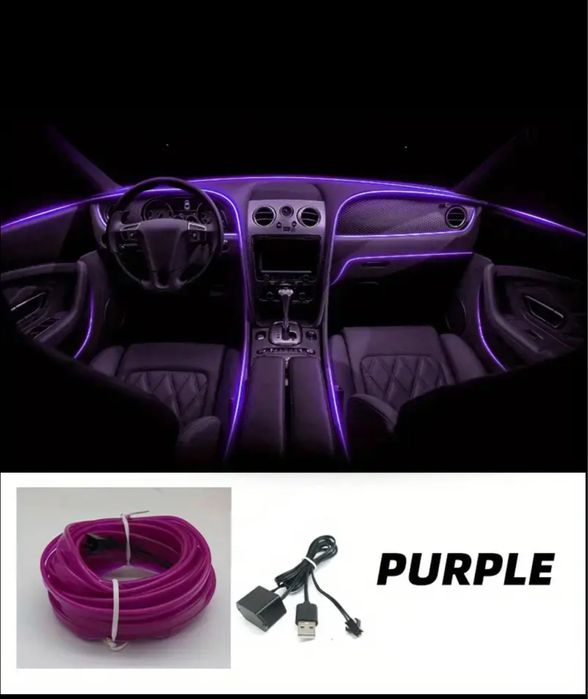 Гибкая неоновая подсветка для салона сборка RGB. LED. USB.