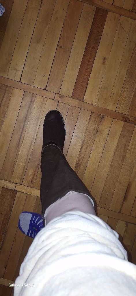 Сапоги зимние, замша и натур мех,.