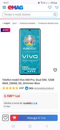 Vand / Schimb Telefon mobil Vivo X60 Pro, Dual SIM, 12GB RAM, 256GB, 5