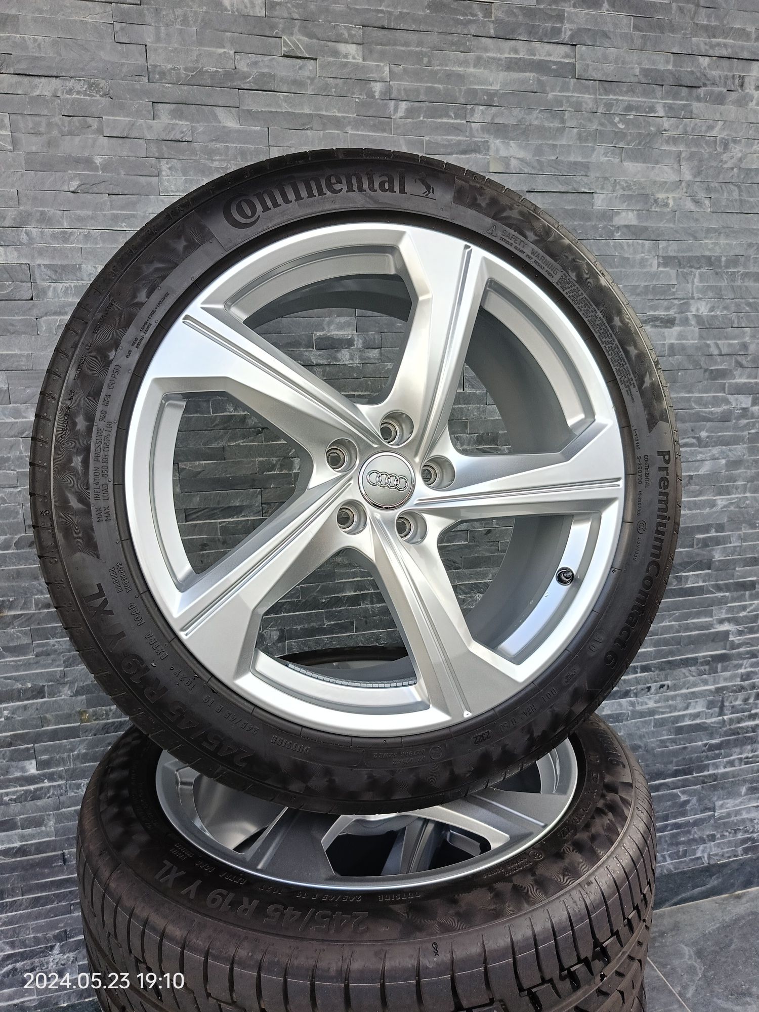 Jante originale Audi A6 C8 "19, anvelope  Continental 245 45 R19 AO
