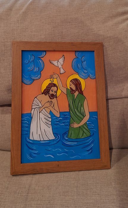 Icoane pe sticla pictate manual