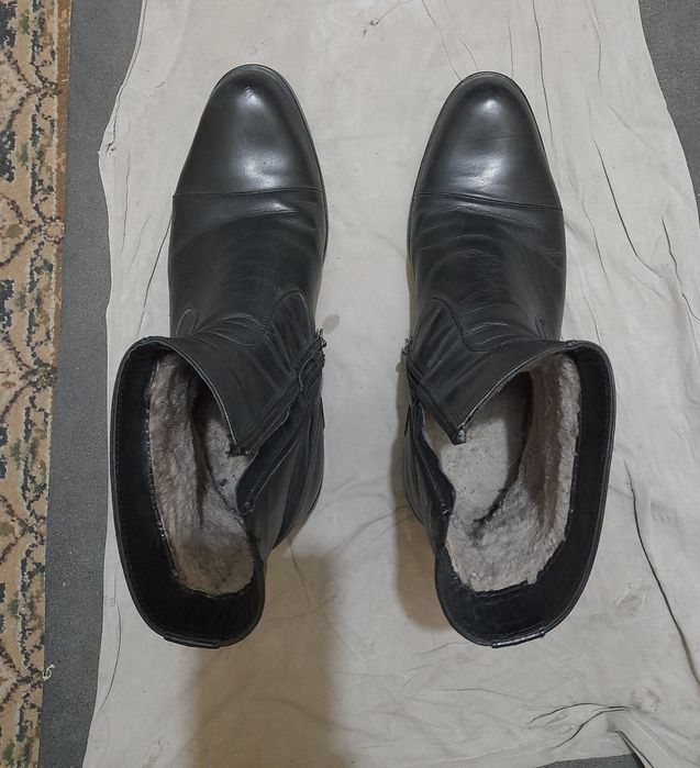 Срочно.Кожаные,мужские,зимние ботинки 43р.Турция