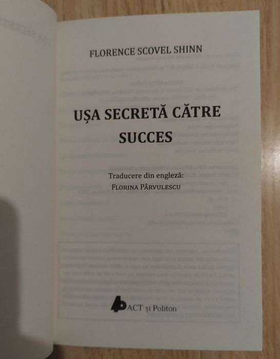 Carte: Usa secreta catre succes - Florence Scovel Shinn