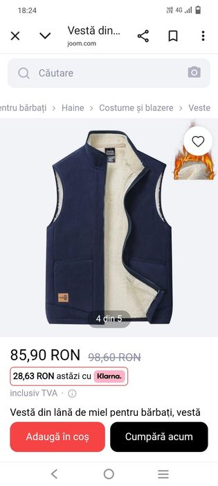 Vestă blănită bărbați