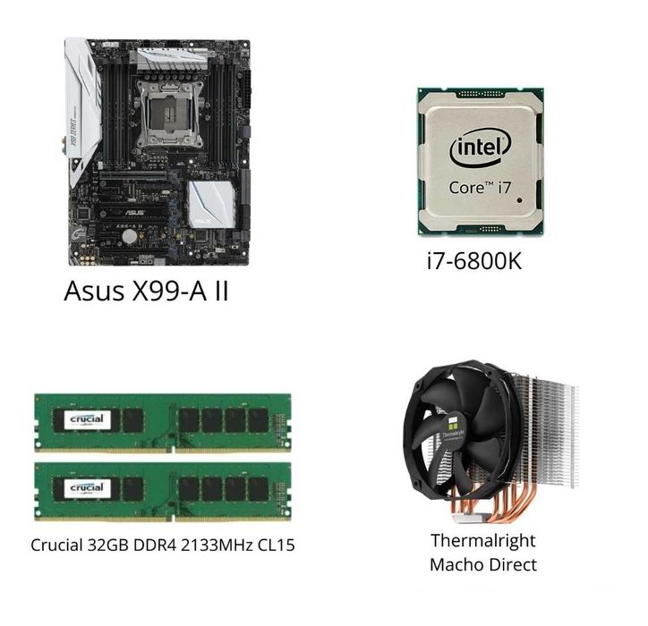 Kit Placa de baza Asus gaming Proc. i7-6800k + Cooler, Mem, 32gb CL15