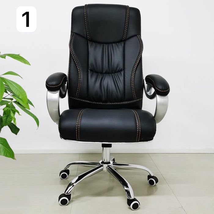 Эргономичное офисное кресло, мягкое, кожаное