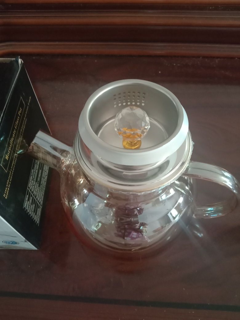 Чайник стеклянный заворочный