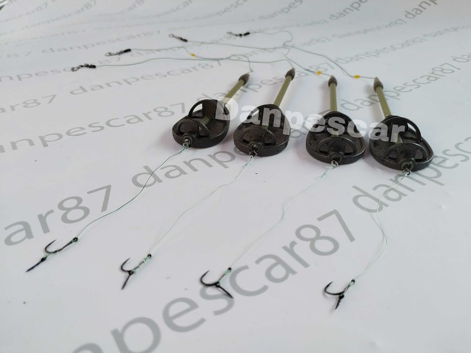 SET 4 MONTURI pescuit la Feeder cu momitor method TIJA ANTITANGLE