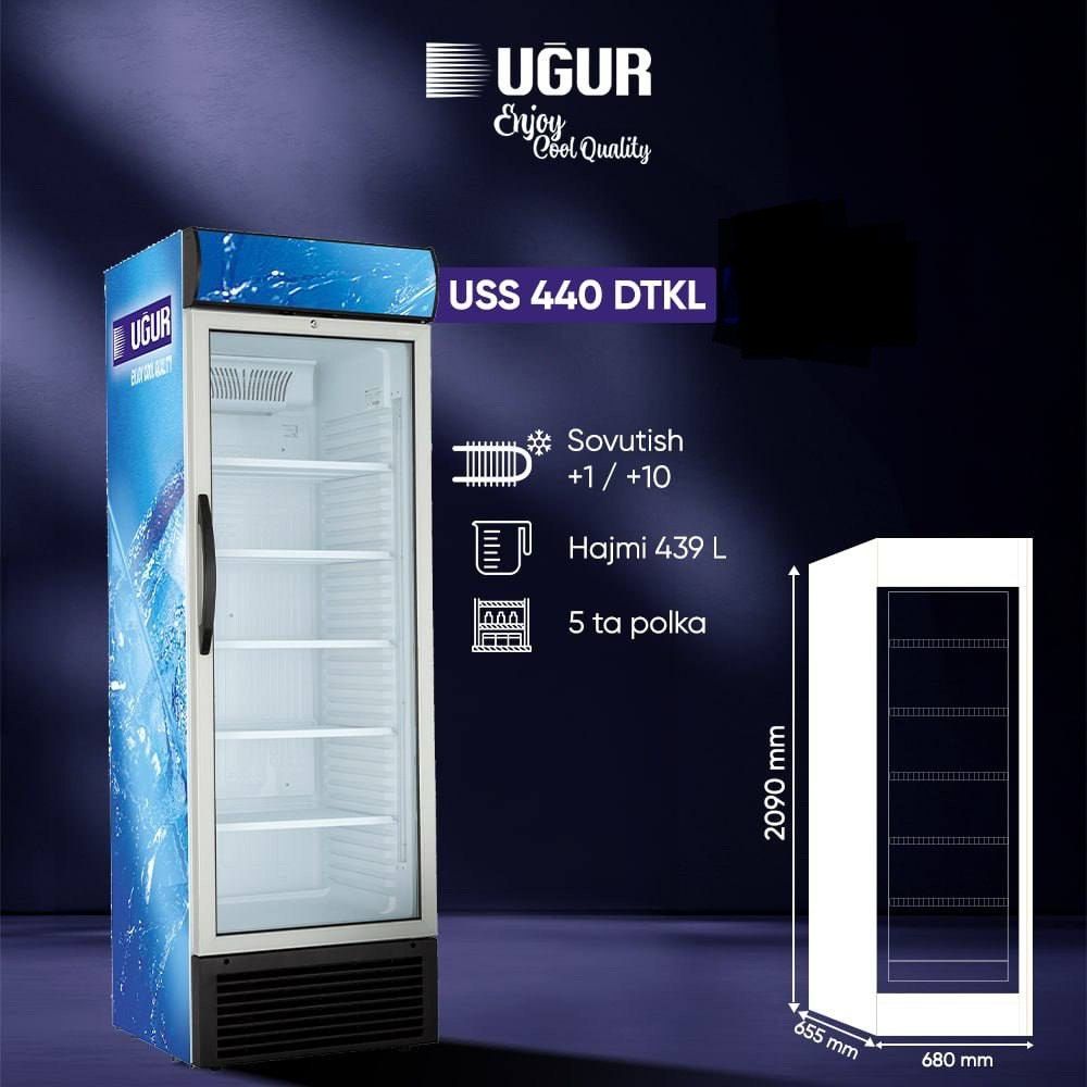 Холодильник витринного типа 439-Litr UGUR USS 440 DTKL доставка есть