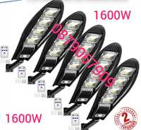 МЕГА МОЩНИ 5x1600W=134.90лв Соларни LED Лампи 1600W IP65+стойка+дист