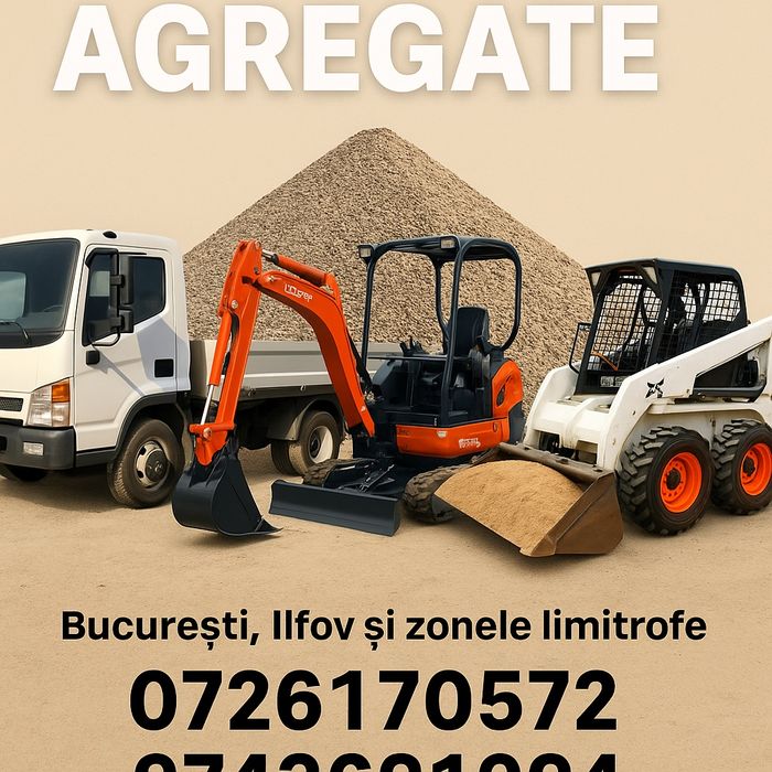 Nisip Balast Piatra Bobcat Miniexcavator