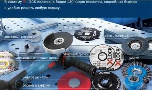 Угловая шлифмашина BOSCH GWX 13-125 S с системой X-LOCK.