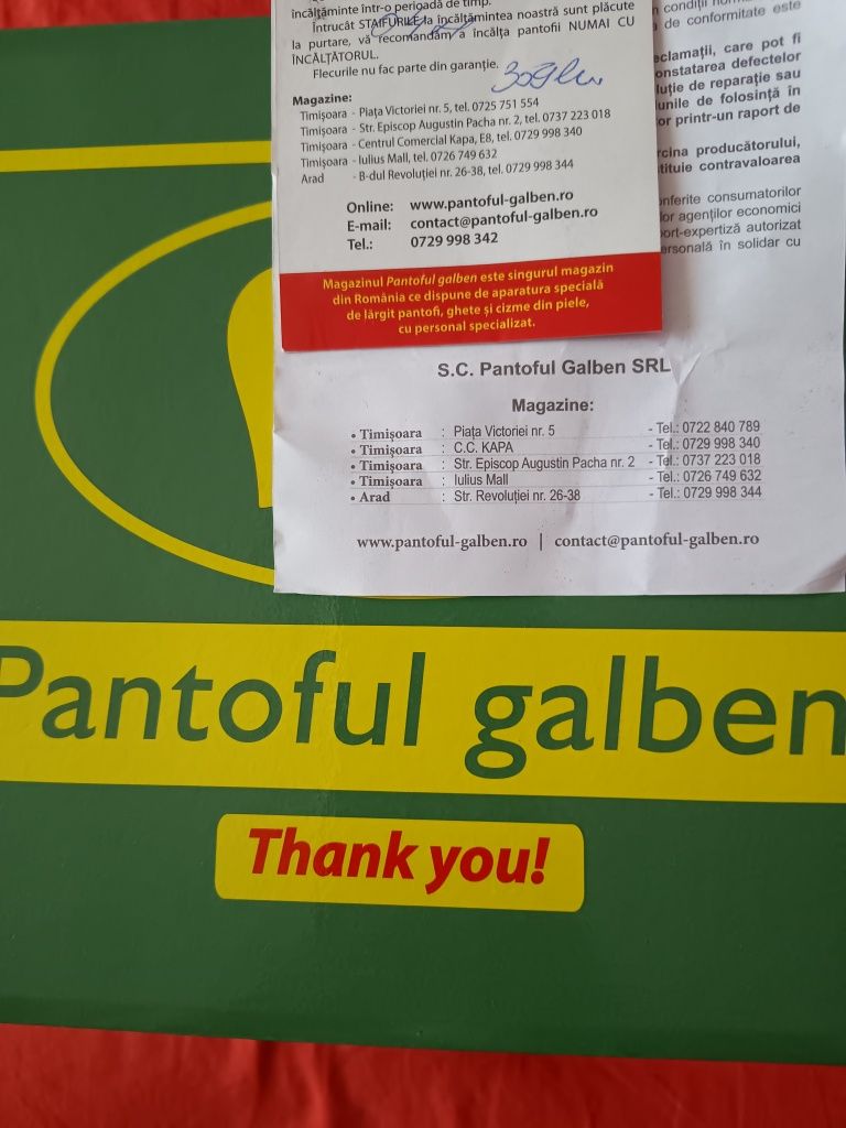 Pantofi bărbat din piele de la ;;Pantoful galben""  măr 40/41