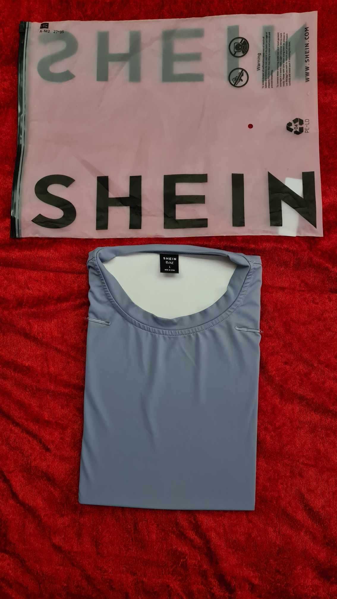 Тениска на Shein Grey Basic Short Sleeve T-Shirt Girls Size S