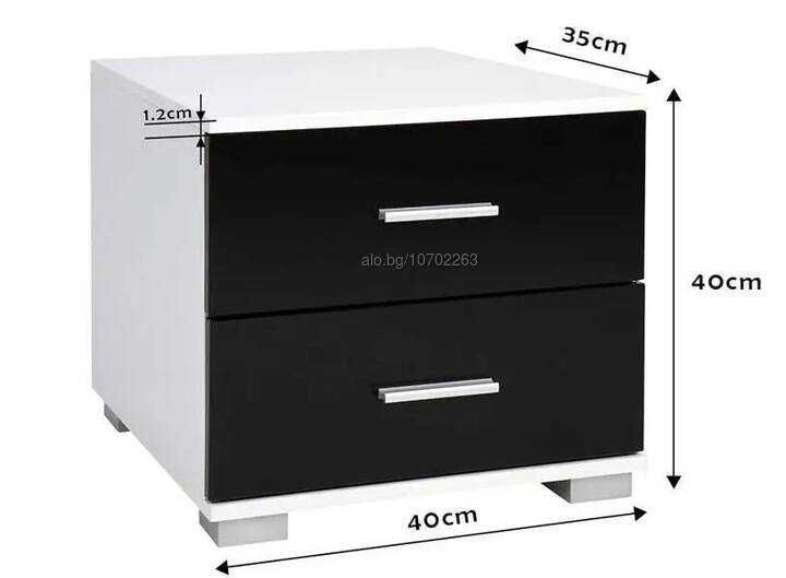 Нощно шкафче MIADOMODO 40x40x35 см 2 броя комплект