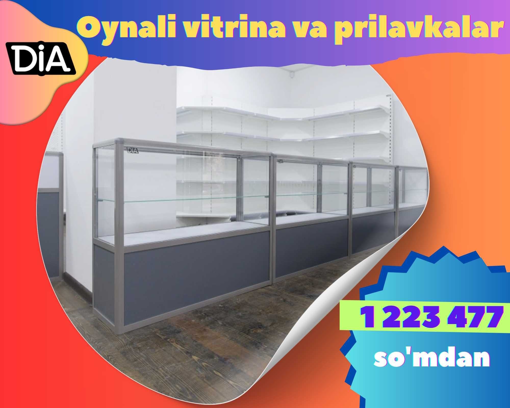 Прилавок витрина, стеклянная, metal oynaly vitrina va prilavkalar