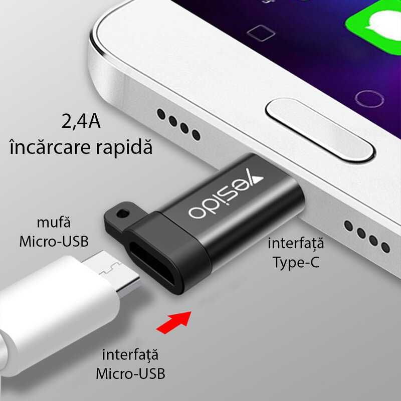 ADAPTOR conversie MicroUSB la USB-C USB-A Usb Type C nou