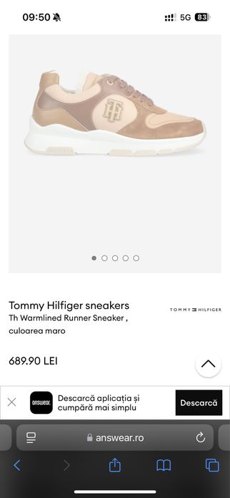 Sneakers Tommy Hilfiger Th Warmlined Runner marime 38