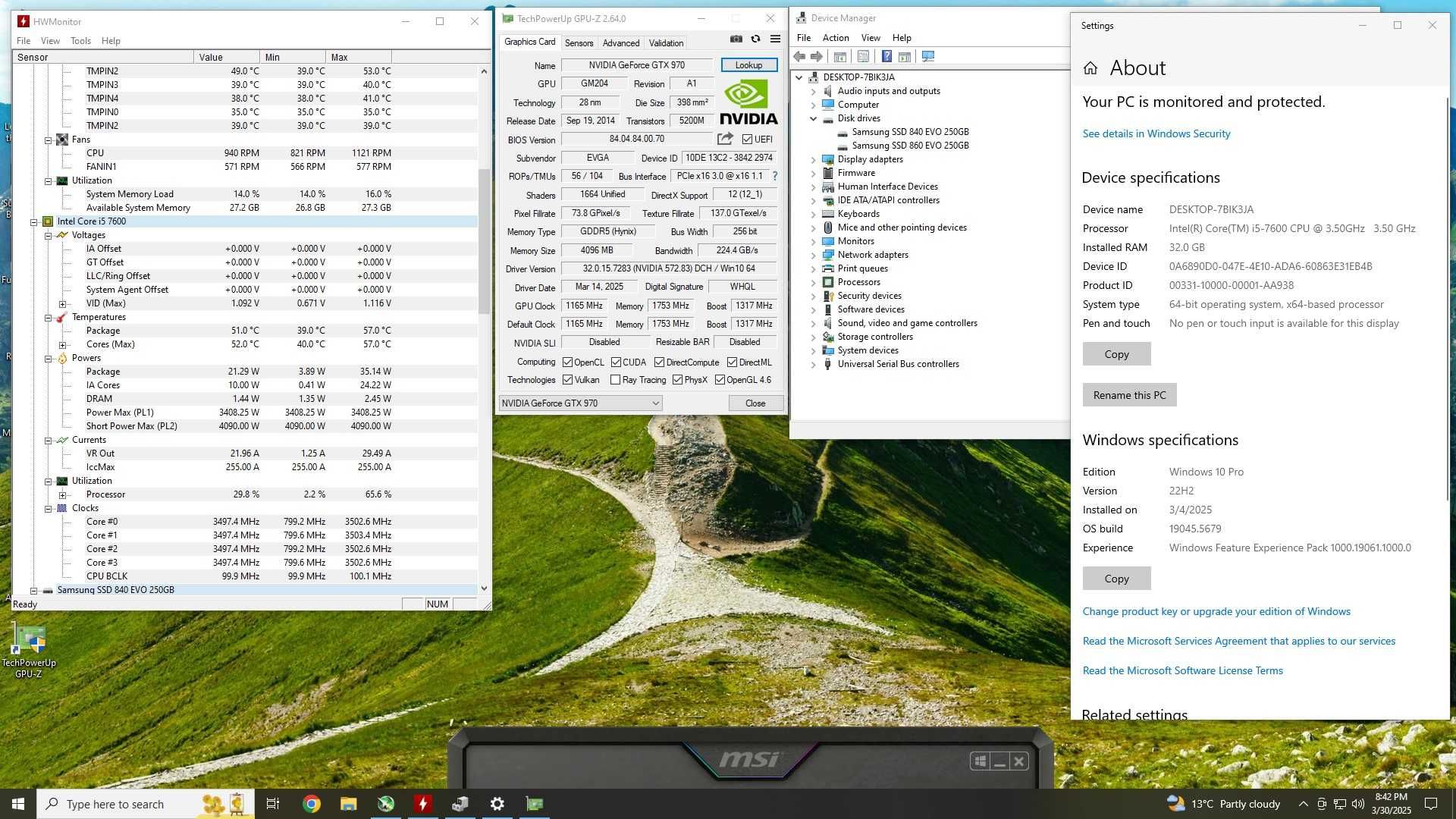 Calculator gaming Intel I5 7600 / 32 GB RAM DDR4 / GTX 970 EVGA /2xSSD