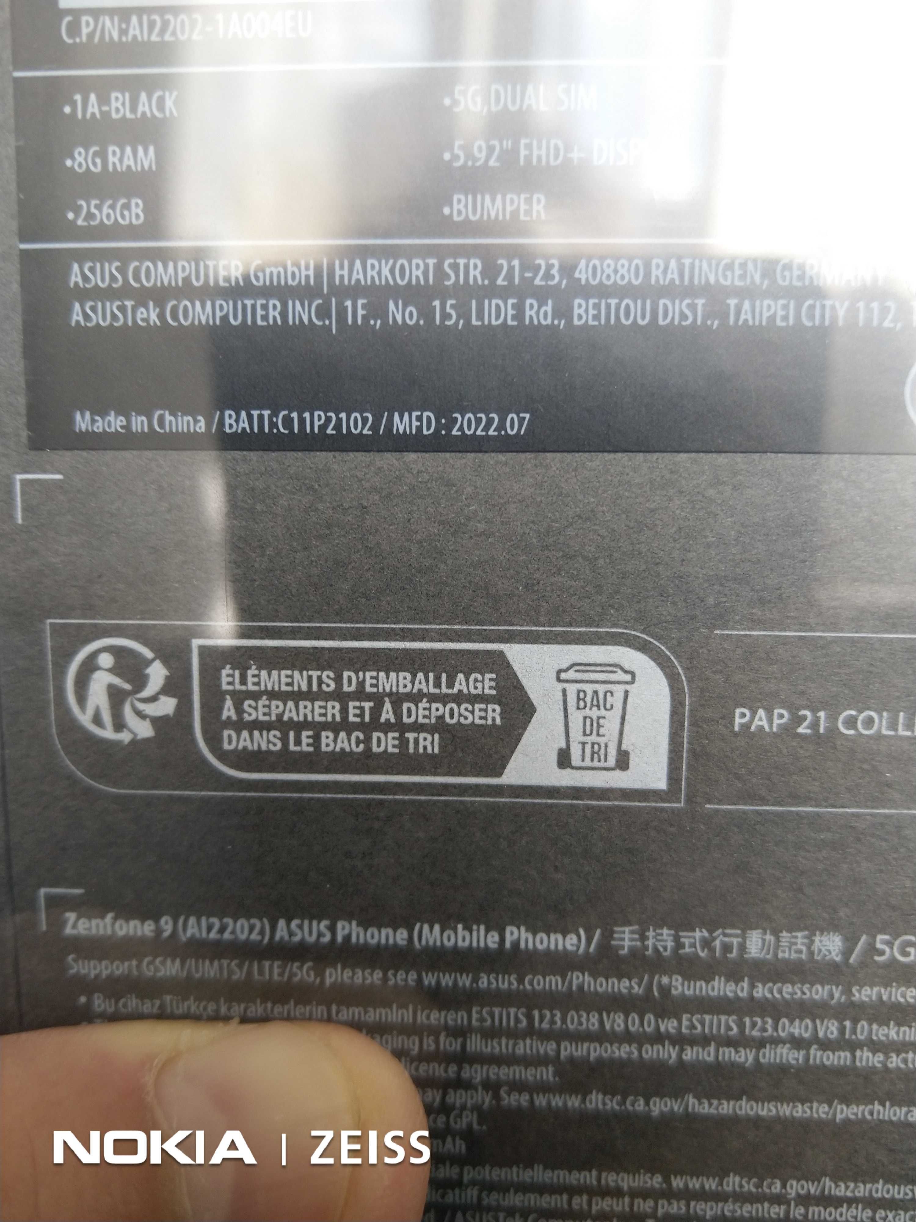 Asus Zenfone 9, 8 GB Ram, 256 GB, NOU, sigilat, garanție valabilă 2025