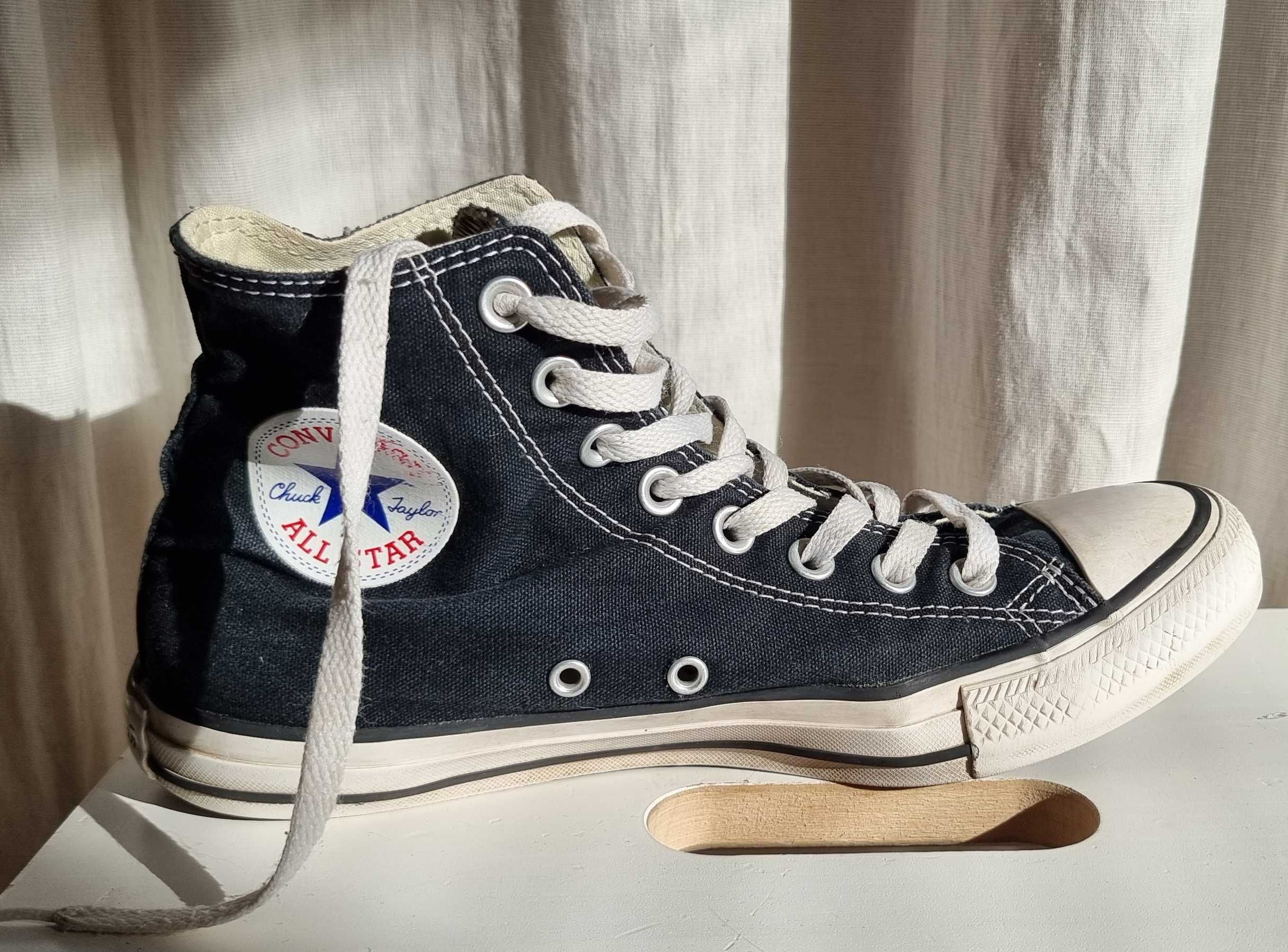 високи черни кецове Converse, us 7, uk 6.5, eur 40, 25см