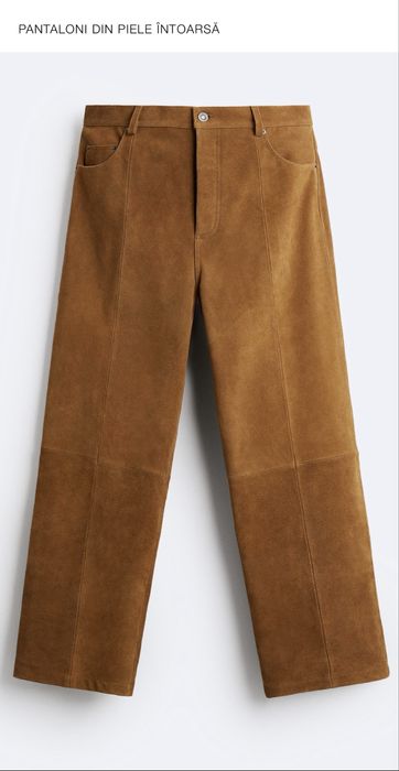 Pantaloni din piele intoarsa, L