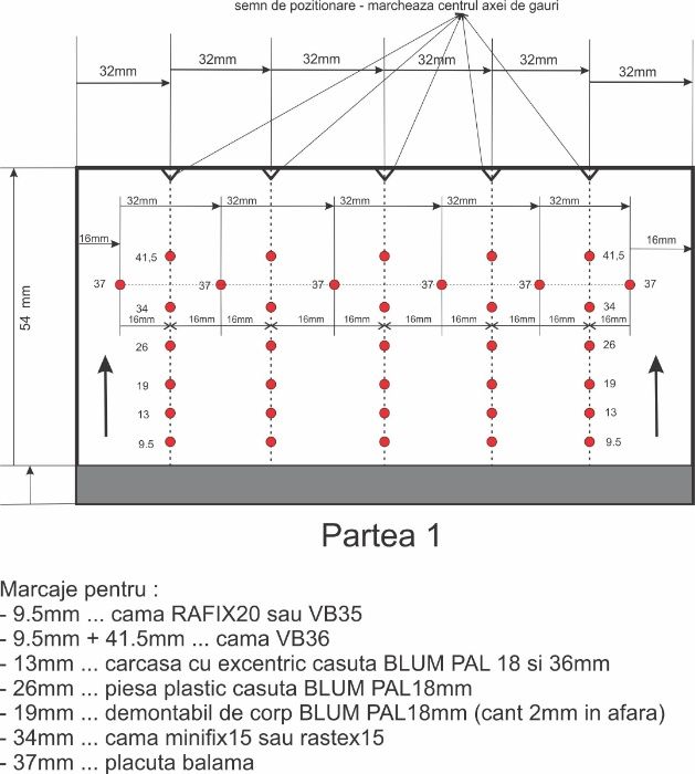 Sablon mobila universal de marcare din plastic dur gri forma L