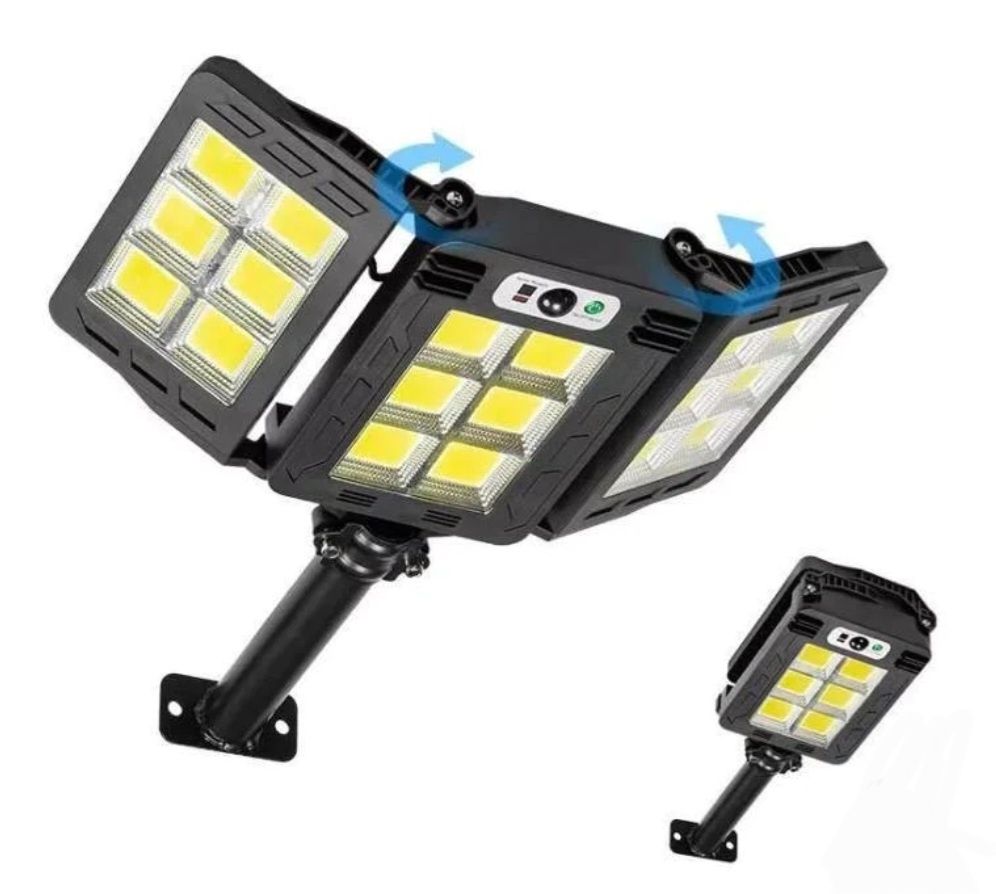 Lampa solara stradala tripla led cob 100watt IP 65 cu suport prindere