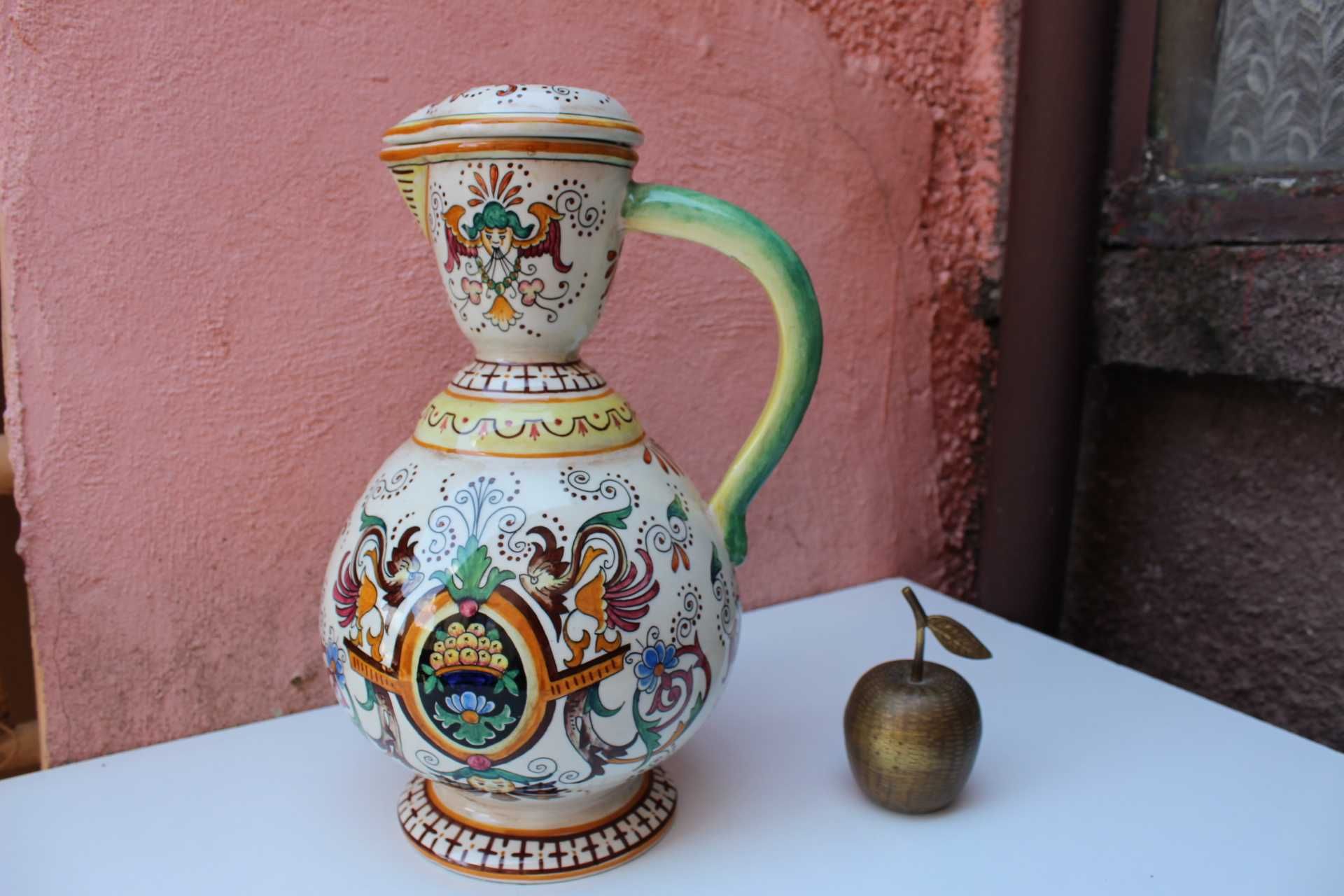 Carafa exterior ceramica DERUTA - Italia, Raffalessco Dragon pottery