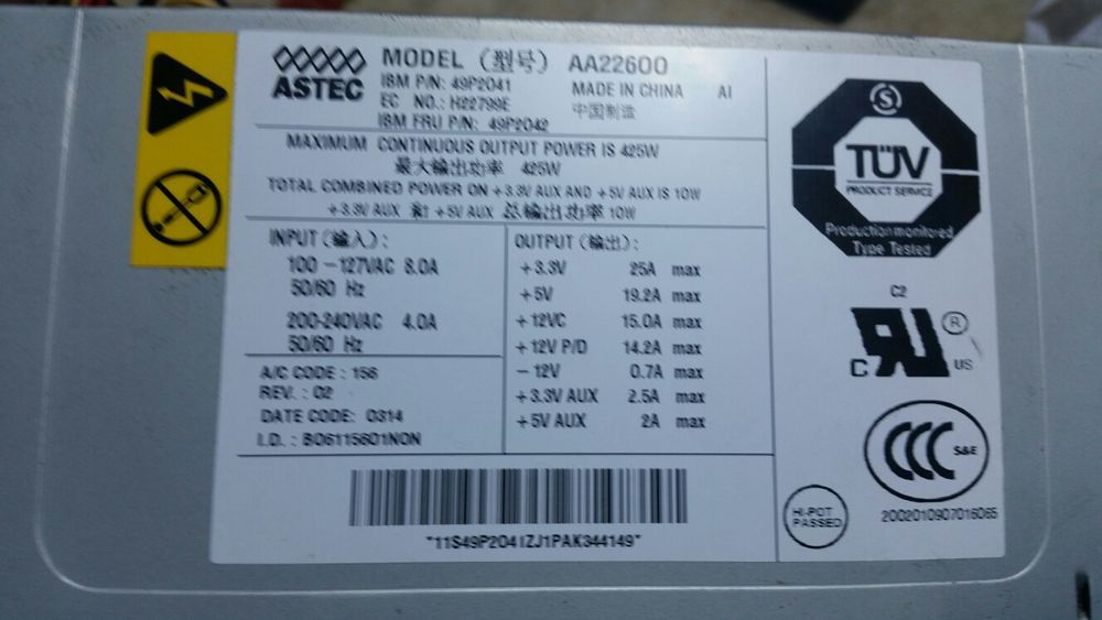 Sursa profesionala pc Astec 425wat si sursa Hipro și alte tipuri