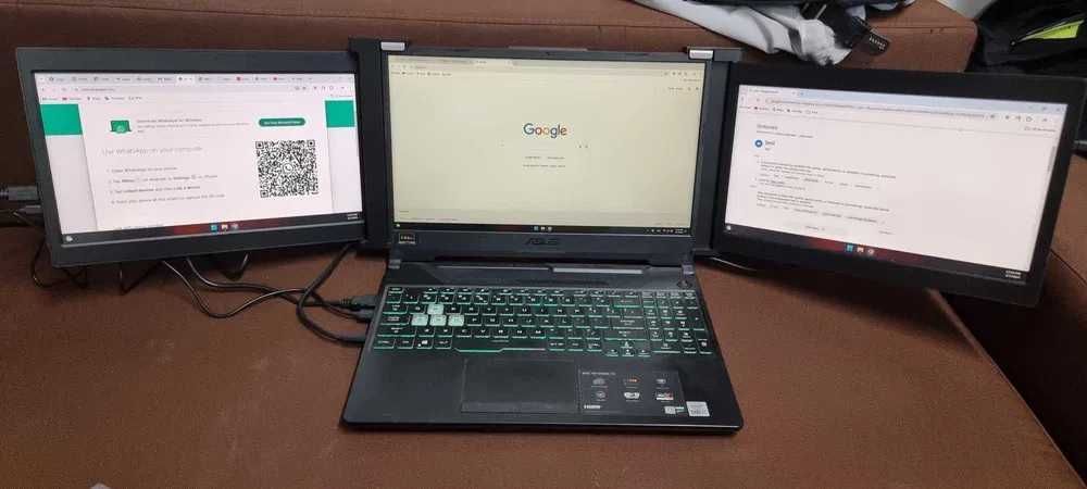 Laptop gaming asus TUF F15 FX506LU i7, 16gb,GTX 1660Ti +2Monitoare13.3