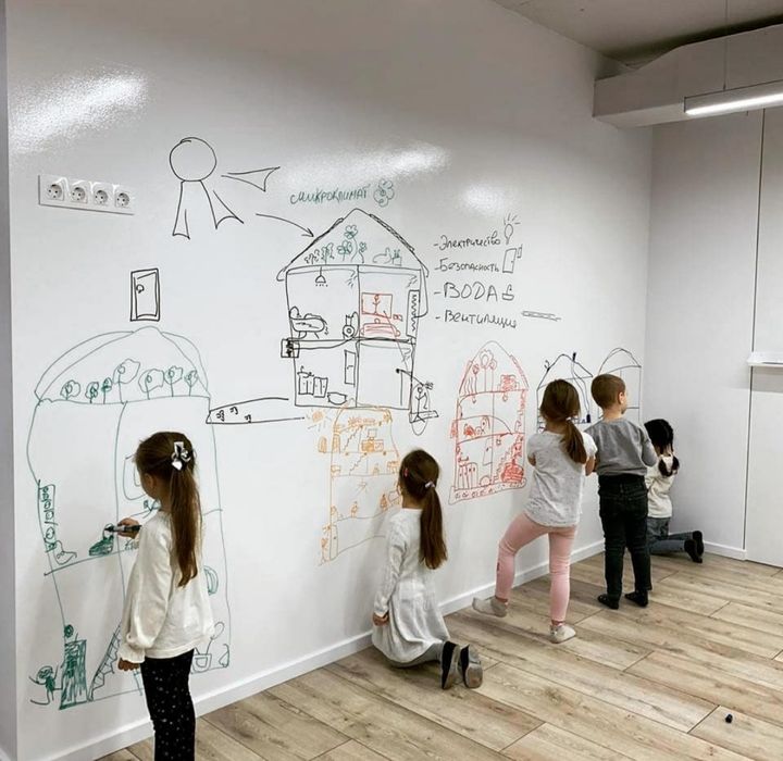 Обои меловые и маркерные.  Черный обои. Для рисования