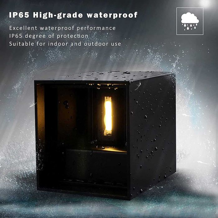 2 броя черни външни LED аплици 12W IP65 4000K регулируеми