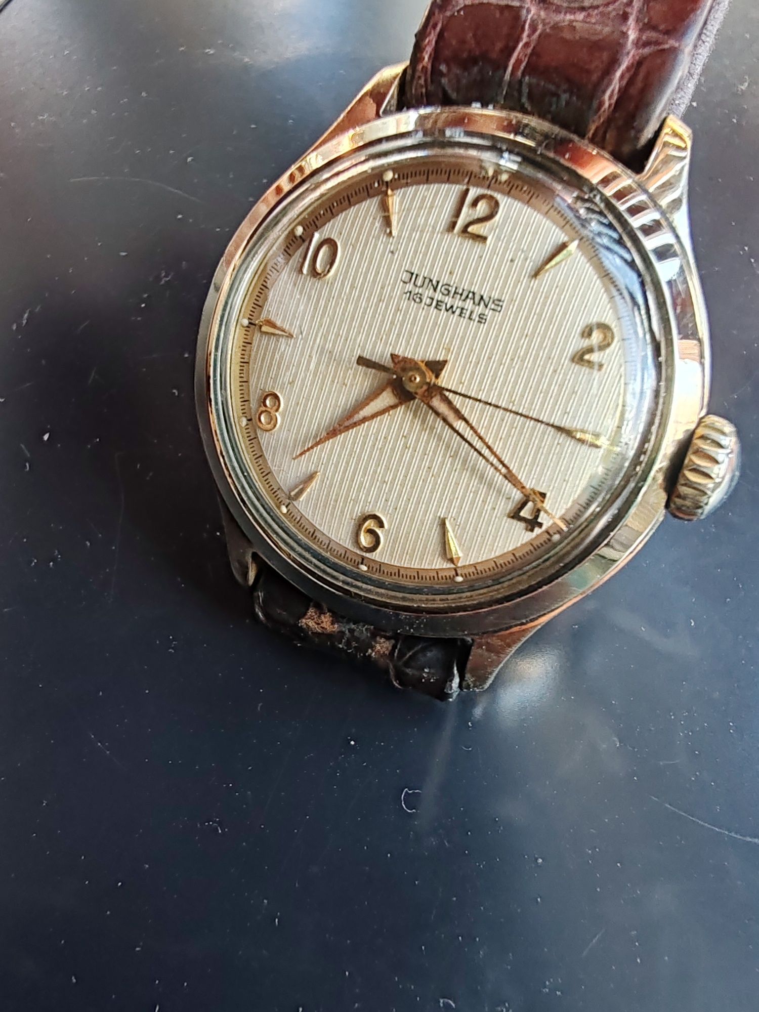 Ceas Junghans Mecanic Placat cu aur 20 microni