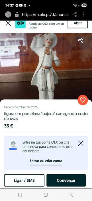 Bibelou din porțelan,proveniență Italia.