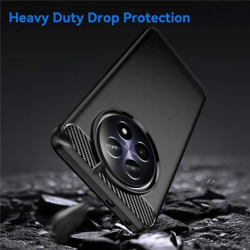 Realme 12 5G / 12X / 12 Pro - Удароустойчив Кейс Гръб CARBON